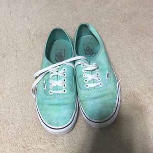 Sparkly Aqua and Mint Vans